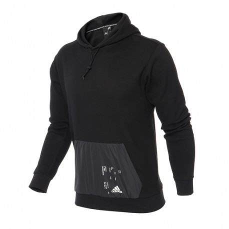 Sudadera adidas-DeportesSol- Hecha de 67% algodón y 33% poliéster reciclado, la Sudadera adidas para hombres tiene un estilo bas